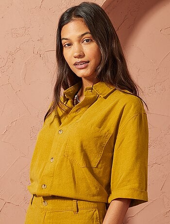 Korte jumpsuit van linnenmix - Uniseks