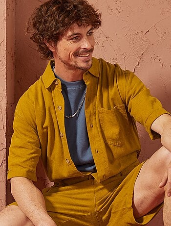 Korte jumpsuit van linnenmix - Uniseks