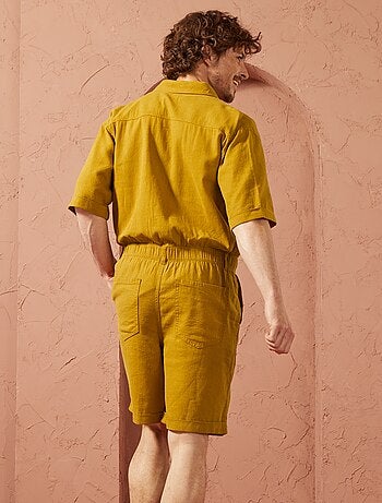 Korte jumpsuit van linnenmix - Uniseks