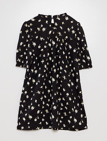 Korte jurk van kreukeltricot met print