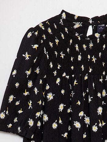 Korte jurk van kreukeltricot met print
