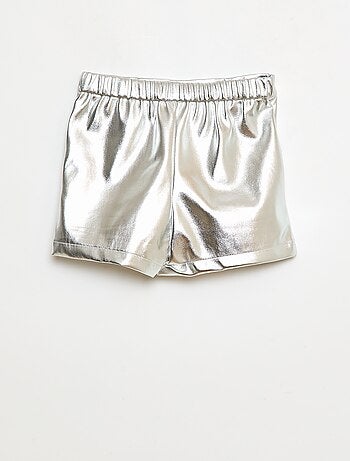 Korte short van imitatieleer