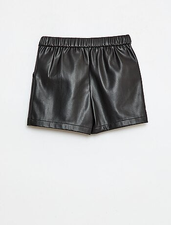 Korte short van imitatieleer