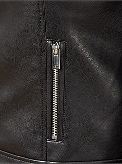 Kraagloos jack van synthetisch leer - Kiabi