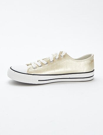 Lage sneakers van goudkleurig imitatieleer