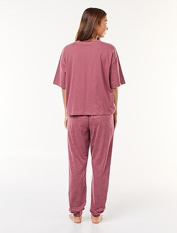 Lange Disney-pyjama met broek + T-shirt met Stitch-print - 2-delig
