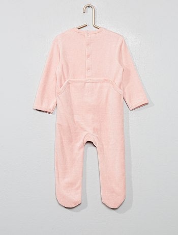 Meisje 0-36 maanden - Lange fluwelen pyjama - Kiabi