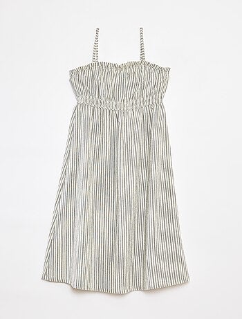 Lange, gestreepte jurk met bandjes