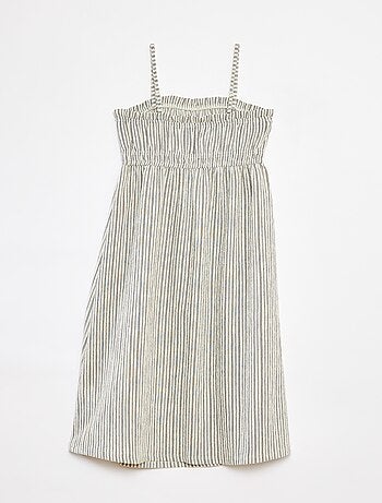 Lange, gestreepte jurk met bandjes