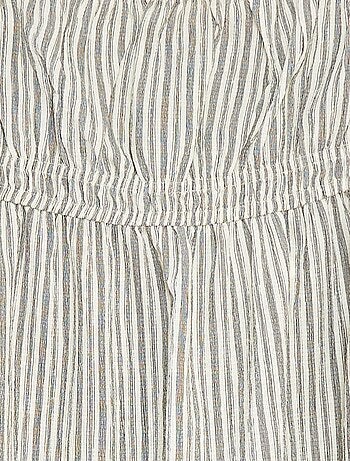 Lange, gestreepte jurk met bandjes