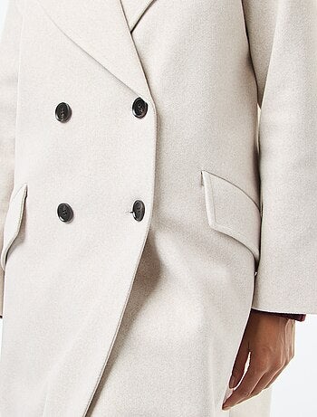 Lange jas van wolachtige stof