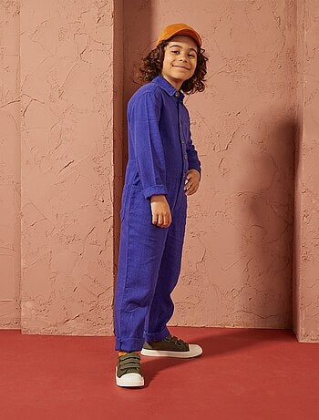 Lange jumpsuit van gemengd linnen - Uniseks