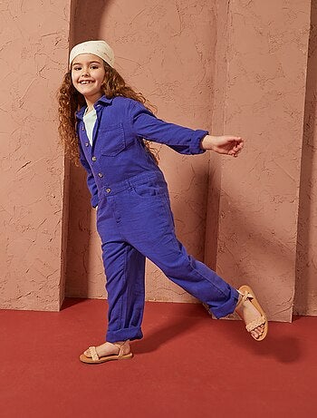 Lange jumpsuit van gemengd linnen - Uniseks