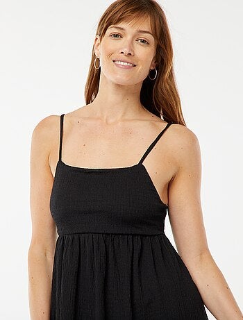 Lange jurk met bandjes en blote rug