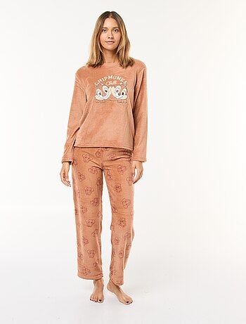 Lange pyjama van fleece 'Knabbel & Babbel' 'Disney' - 2-delig