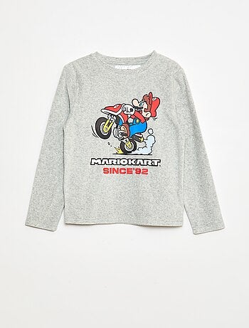 Lange pyjama van velours - T-shirt + broek 'Mario Kart' - 2-delig