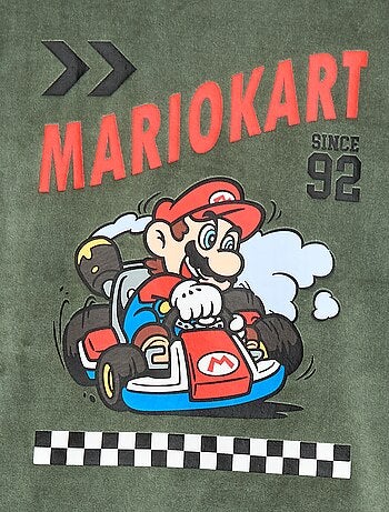 Lange pyjama van velours - T-shirt + broek 'Mario Kart' - 2-delig