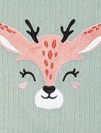 Lange pyjama van zachte ribstof - T-shirt + broek - 2-delig