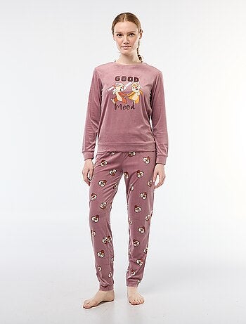 Lange pyjamaset van velours 'Stitch' 'Disney' - 2-delig