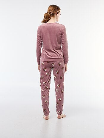 Lange pyjamaset van velours 'Stitch' 'Disney' - 2-delig