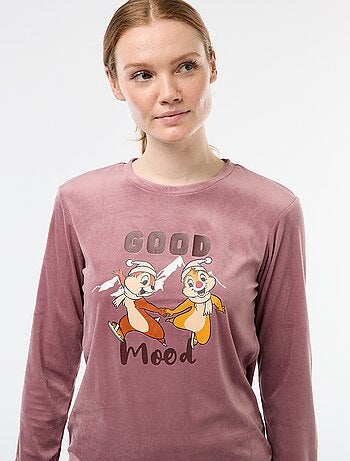 Lange pyjamaset van velours 'Stitch' 'Disney' - 2-delig