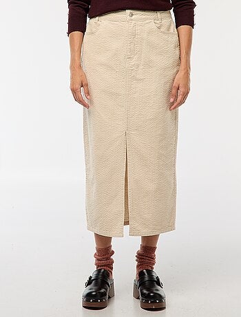 Lange rok van corduroy
