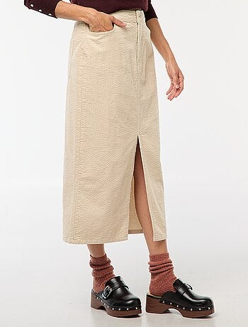 Lange rok van corduroy