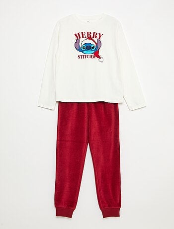 Lange velours pyjama 'Stitch' 'Disney' - 2-delig