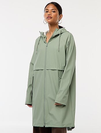Lange, waterafstotende parka met capuchon