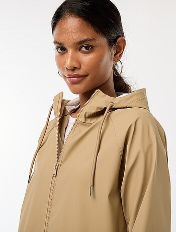 Lange, waterafstotende parka met capuchon