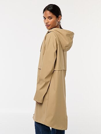 Lange, waterafstotende parka met capuchon