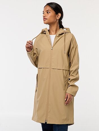 Lange, waterafstotende parka met capuchon