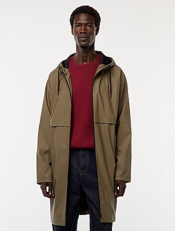 Lange, waterafstotende parka met capuchon