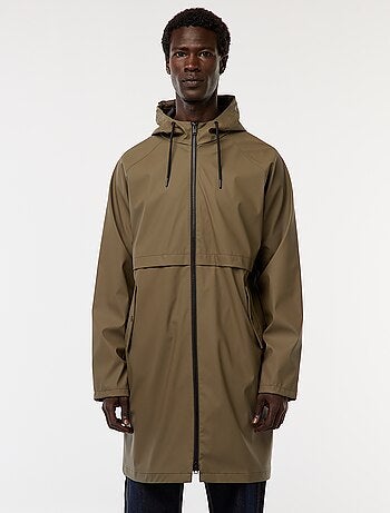 Lange, waterafstotende parka met capuchon