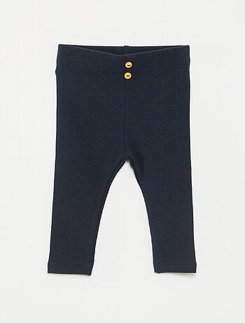 Legging van ribstof met knoopjes