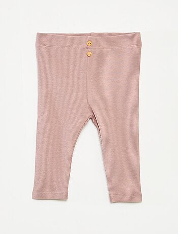 Legging van ribstof met knoopjes