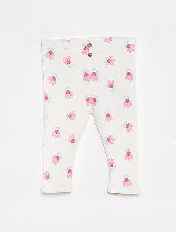 Legging van ribstof met knoopjes