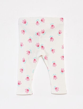 Legging van ribstof met knoopjes