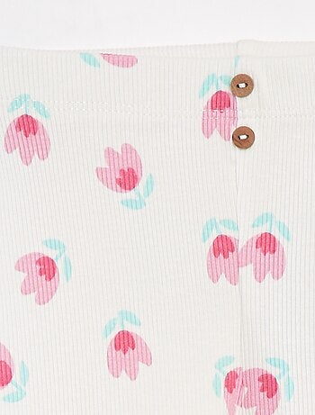 Legging van ribstof met knoopjes