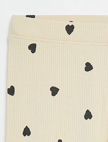 Legging van ribtricot met motiefje