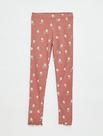 Legging van ribtricot met motiefje
