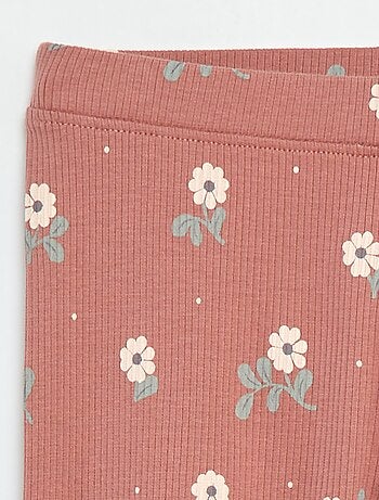 Legging van ribtricot met motiefje