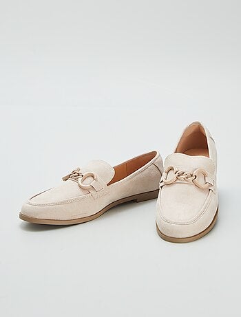 Loafers met gesp van suèdine