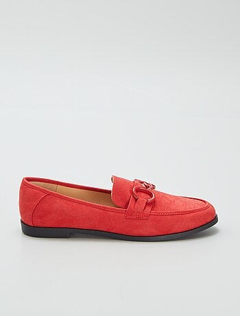 Loafers met gesp van suèdine