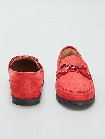 Loafers met gesp van suèdine