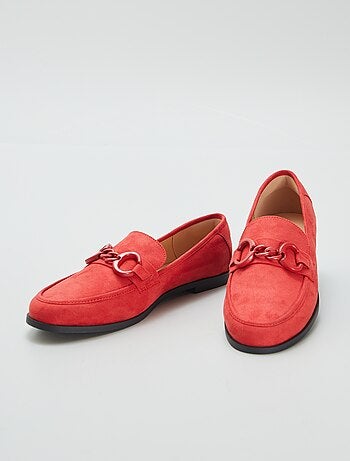 Loafers met gesp van suèdine