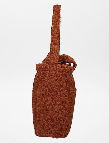 Luiertas met schapenvacht effect + aankleedkussen voor onderweg