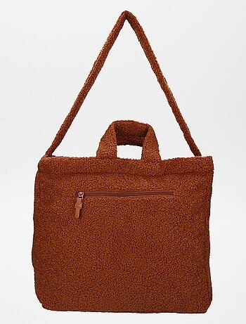 Luiertas met schapenvacht effect + aankleedkussen voor onderweg