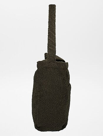 Luiertas met schapenvacht effect + aankleedkussen voor onderweg