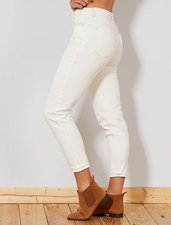 Roskiky Jeans Dames Hoge Taille Pull On Mom Jeans Stretchy